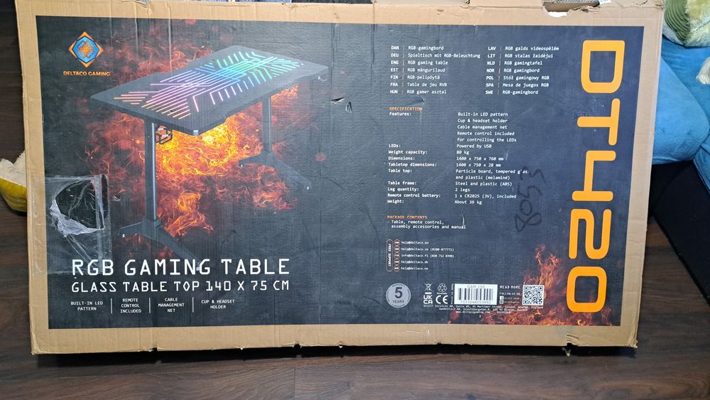 Birou gaming Delaco RGB