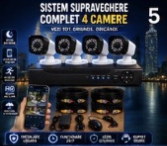 Vindem si Montam Camere Supraveghere Video KIT Complet 4/8/12 CAMERE