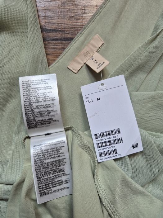 Rochie tull maxi H&M verde menta M