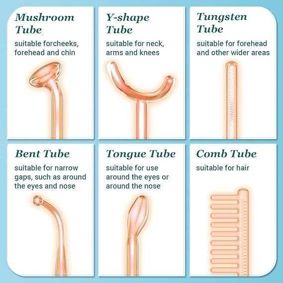Дарсонвал UUPAS преносима високочестотна машина за лице с 6 накрайника