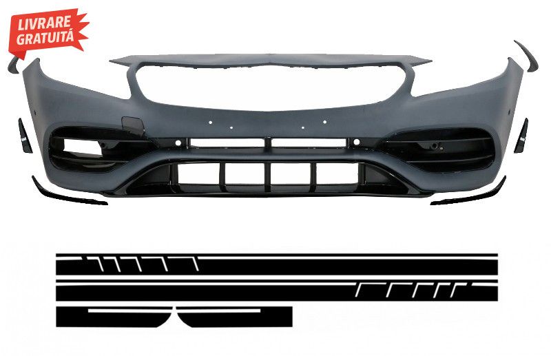 Bara Fata cu Stickere Laterale Negru Mat Mercedes A-Class W176 (2012-2