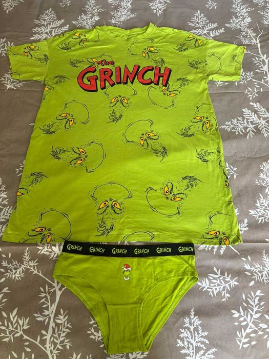 Забавен дамски комплект за спане Grinch - размер М