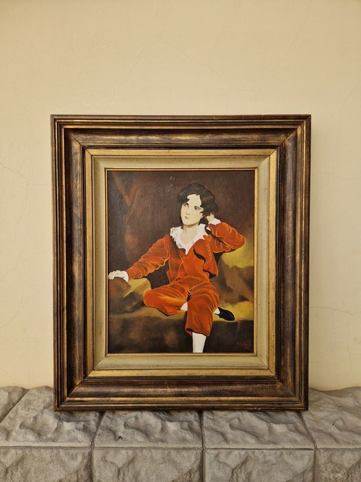 Страхотна английска холандска авторска картина масло върху платно