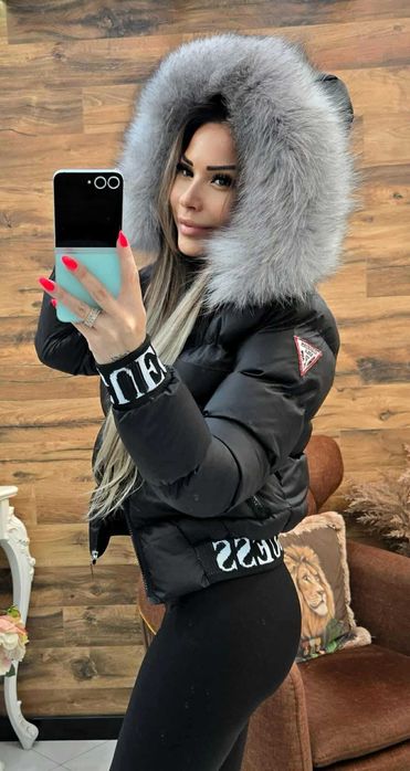 Geaca de iarna cu blana naturala de vulpe