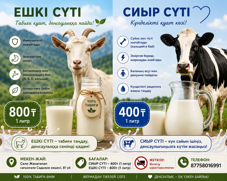 Ешкі сүтті сатылады