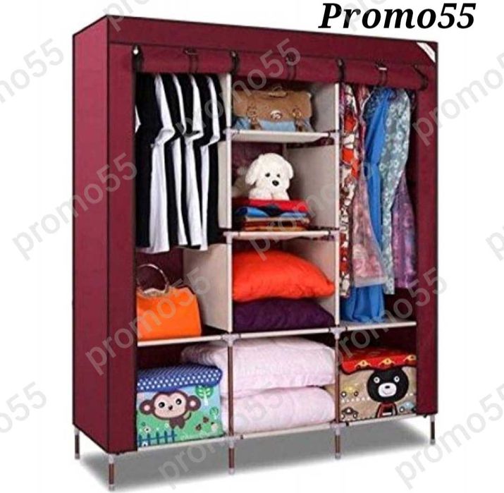 Текстилен триклирен гардероб, Органайзер за дрехи 130х175х45 см.