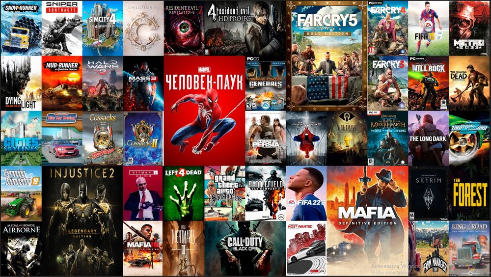 Игры для компютера и ноутбука Виндовс переуст, ГТА 5*Фифа26*МК*Мафия*