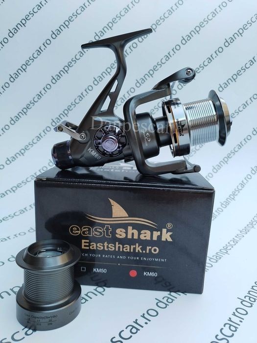 Mulineta EASTSHARK KM60 tambur long cast si BAITRUNNER 0,32/ 450M