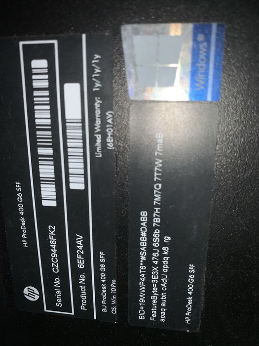 HP pro desk 400 G6 SFF