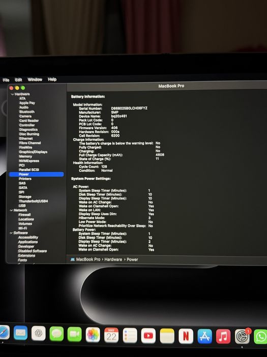 MacBook Pro 2019, TouchBar, 13 inch, sănătate baterie 100%