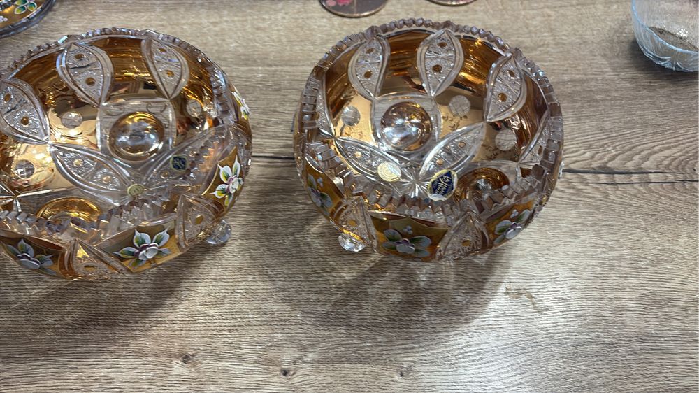 Фруктовница богемское стекло