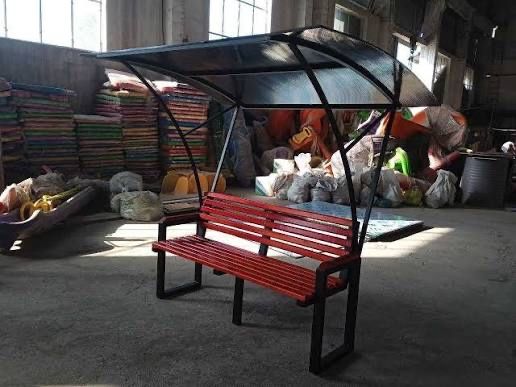 скамейки с навесом и без | Металл + дерево | Под заказ