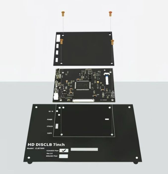 экран 7 дюймов 1024×600 hdmi  (без сенсора)