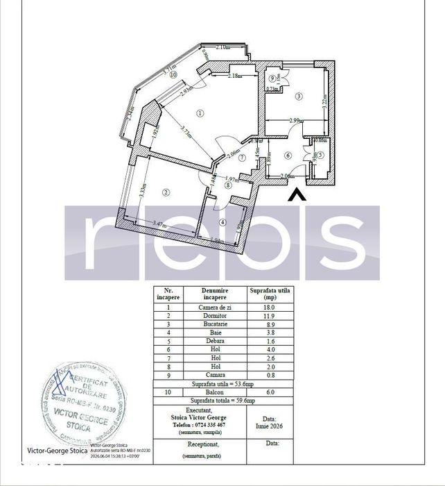 Vanzare 2 Camere | 60 Mp | Decomandat | Zona Piata Victoriei