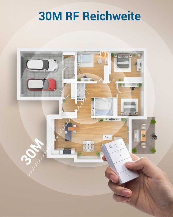 НОВИ! 2 броя Безжични контакти с дистанционно + стенен бутон, 3680W