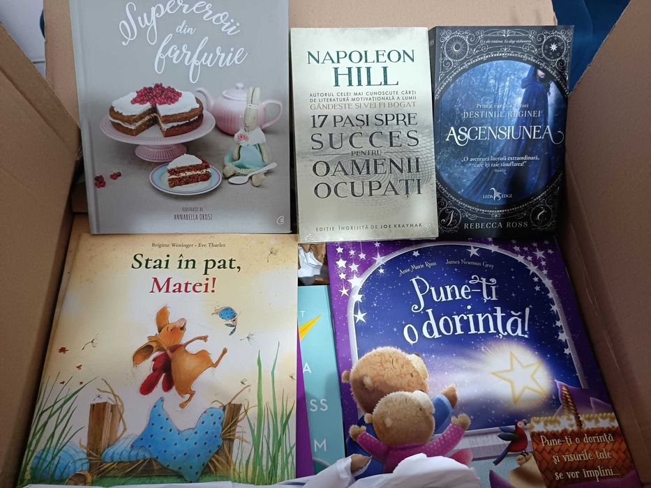 Biblioteca mare - 7 cutii pline de carti + 1 cadou