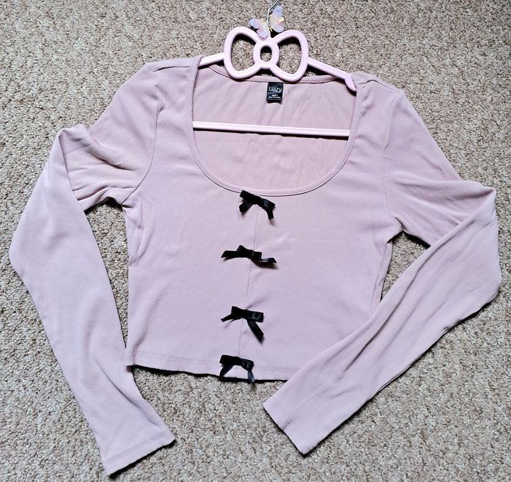 Bluza roz cute model Lolita cu fundite