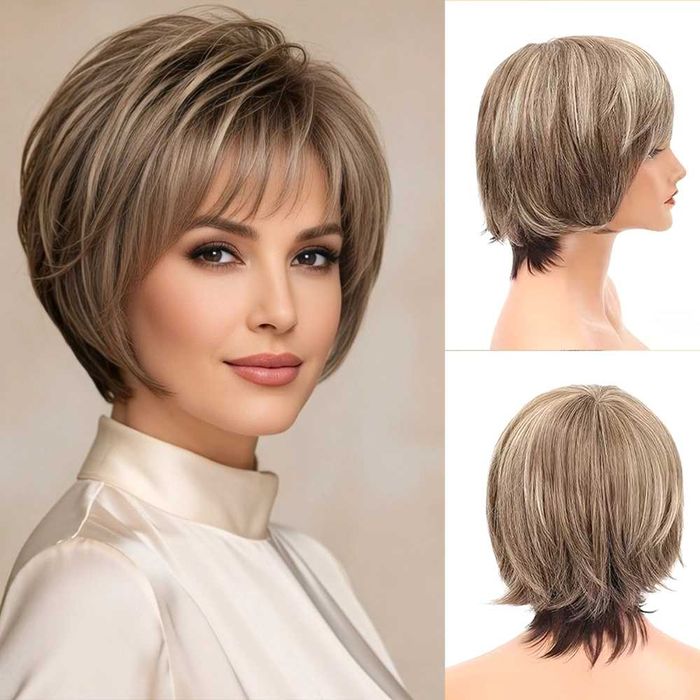 Къса дамска перука Пикси