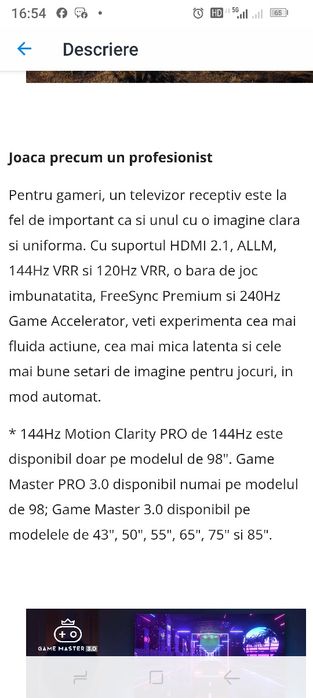 Smart TV tcl inteligent până la 240hz