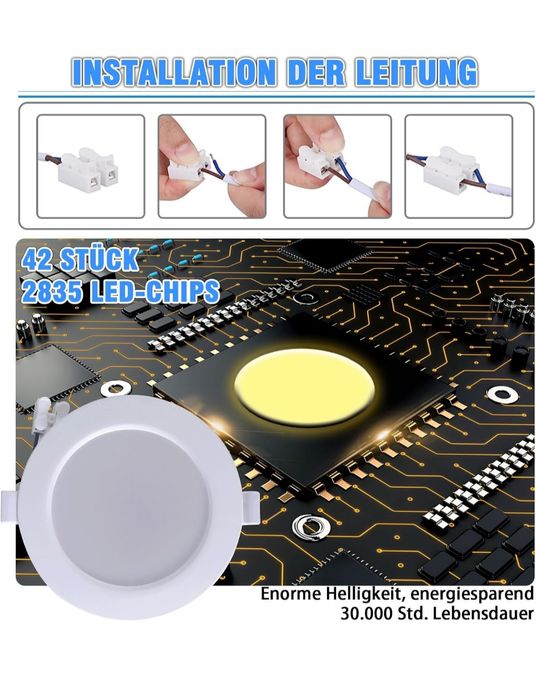 Set de 10 Spoturi LED de tavan 9W 920 Lumen