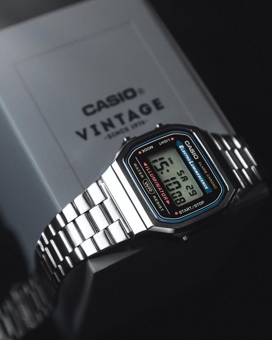 Casio A168WA-1 — Retro uslub, eng yaxshi narxda, Original