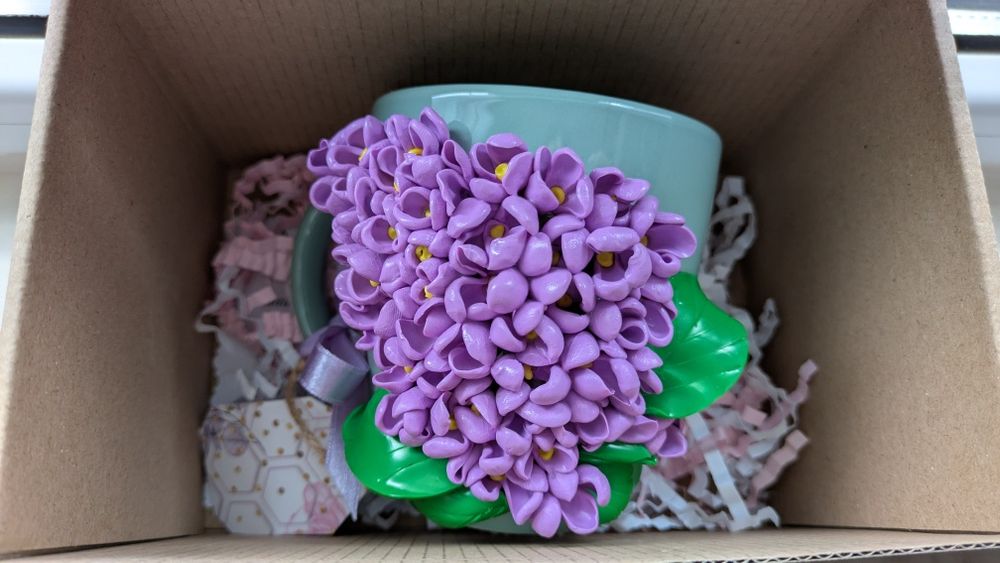 Чаша с декорация от полимерна глина