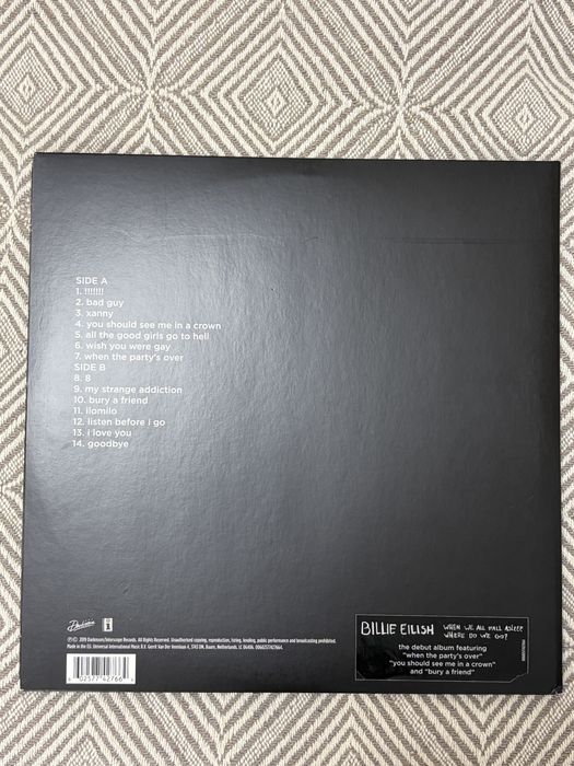 Billie Eilish when we all fall asleep where do we go yellow vinyl