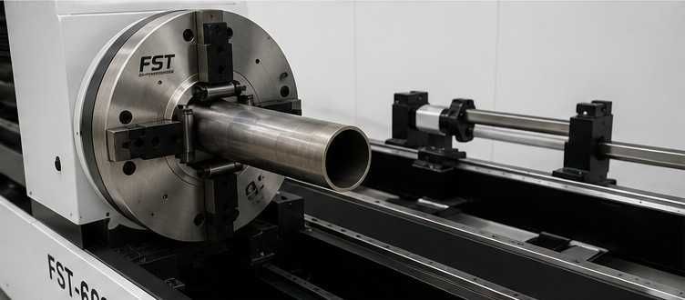 Mașină debitare laser pentru țevi metalice FST-6024, 6 metri, Ø10-240 mm, nouă