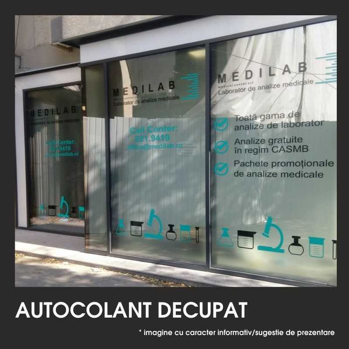 Autocolant decupat pe contur - orice text sau forma dorita!