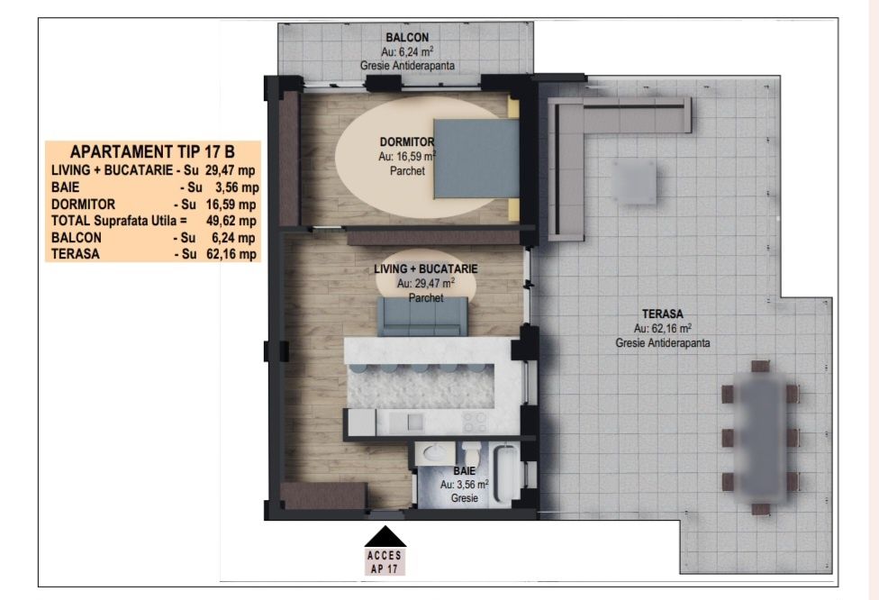Penthouse de vânzare predare la cheie -terase de 70 mp