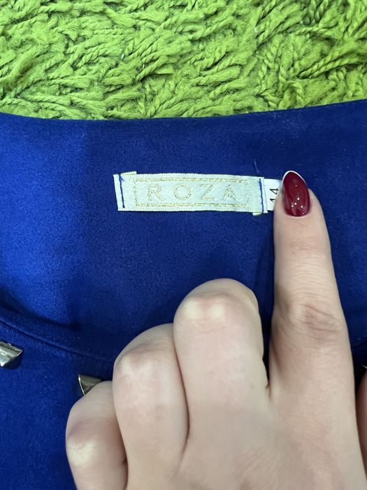 Платье велюр синее  1500тг