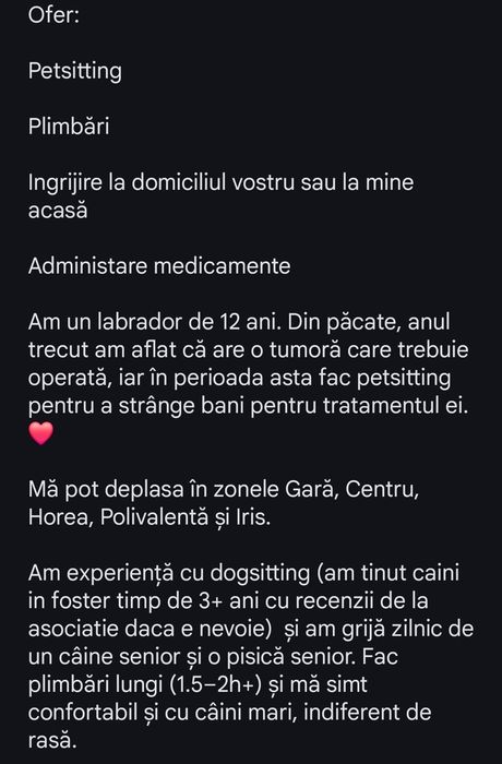 Petsitting/ Dog Walking Cluj-Napoca