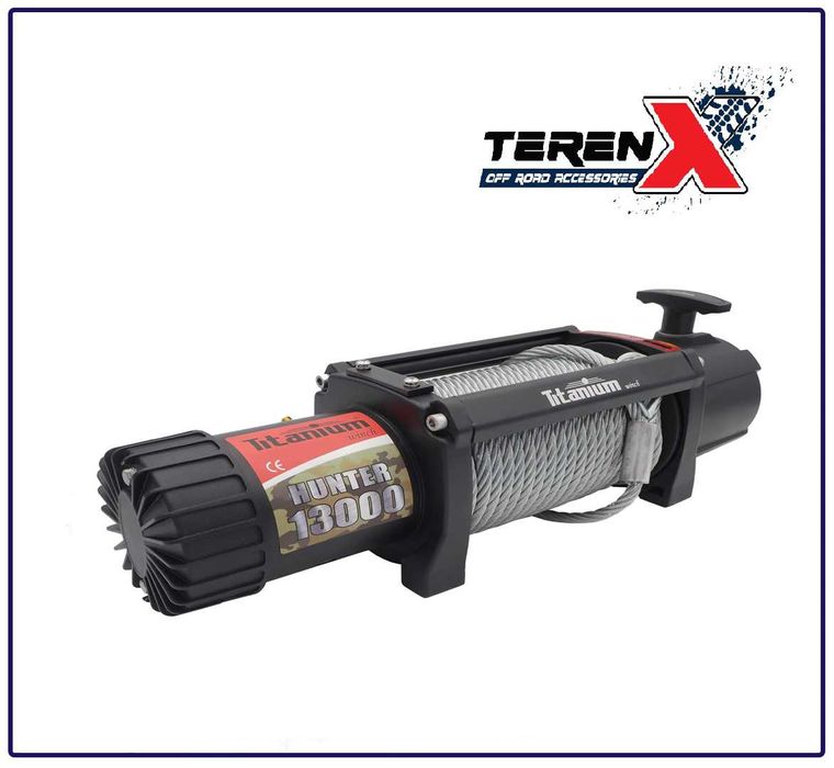 Troliu auto 12V Hunter 13000 lbs 6 tone sufa de otel + bonus