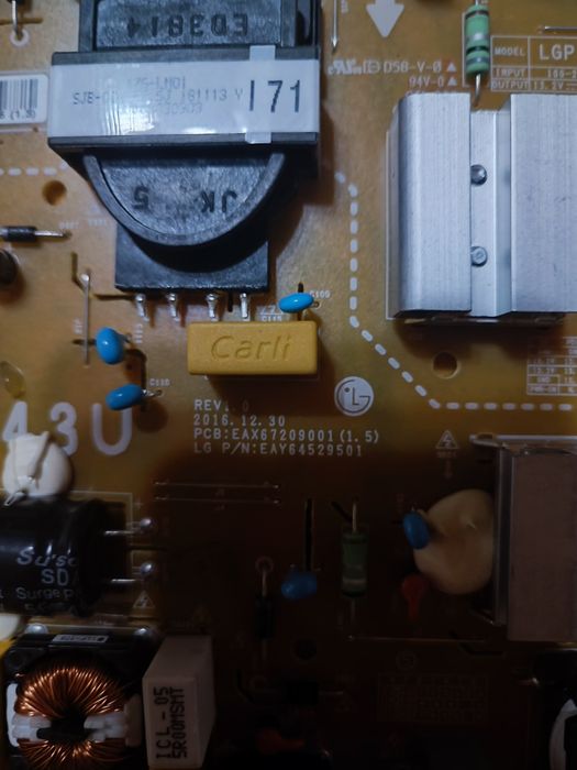 EAX67209001  LGP43DJ-17U1 sursa TV LG