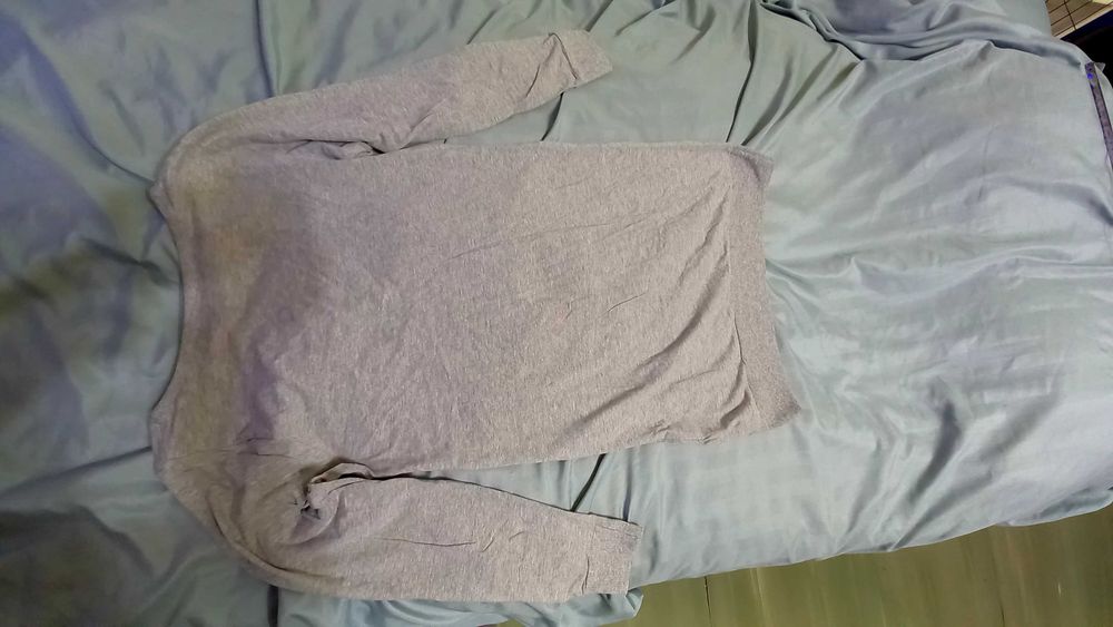 Bluza lunga /tunica Evie gri, maneci lungi, imprimeu frumos, UK