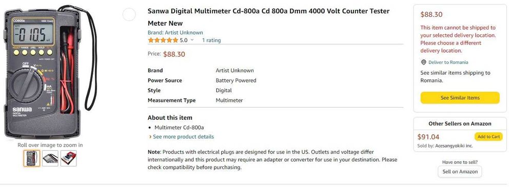 Sanwa CD800a multimetru digital/ ALL-IN-ONE