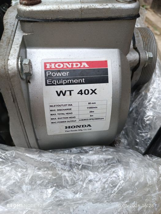 Motopompa Nouă Apă HONDA WT 40 X 6,5 CP 1100 Debit/ min