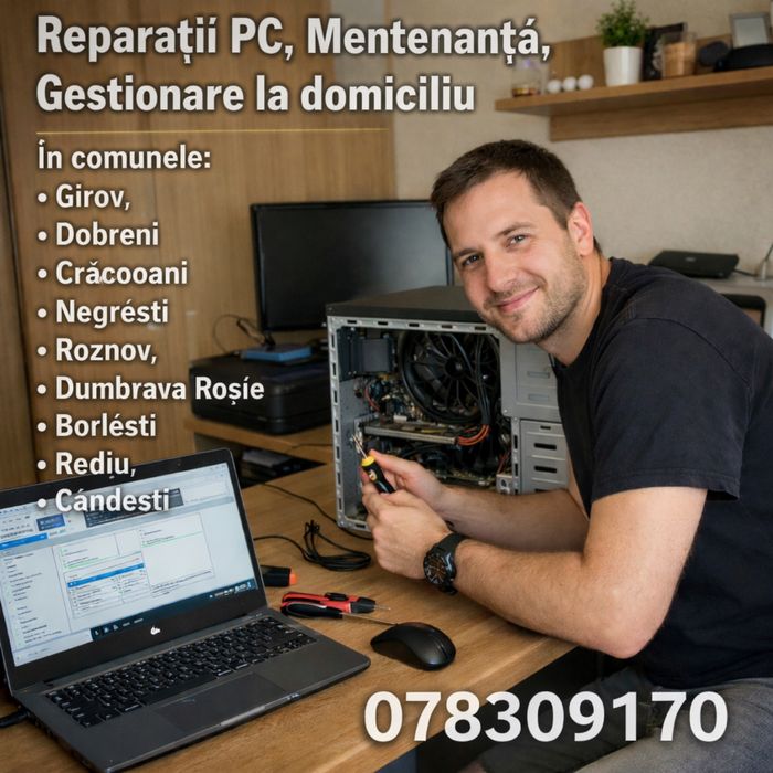 Reparatii , mentenanta pentru calculatoare la Domiciliu