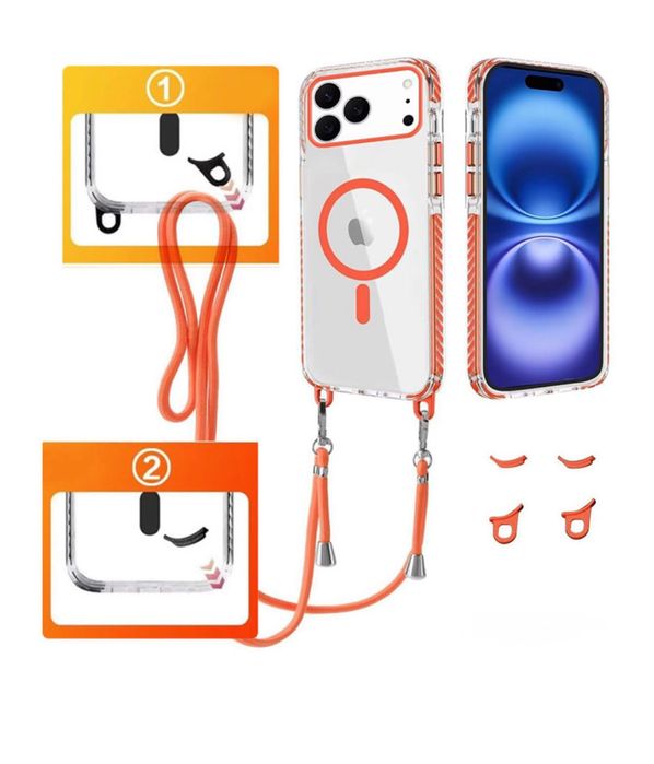 Iphone 17 PRO/PLUS/PRO MAX/AIR - Husa Magsafe Hard PC Snur Detasabil