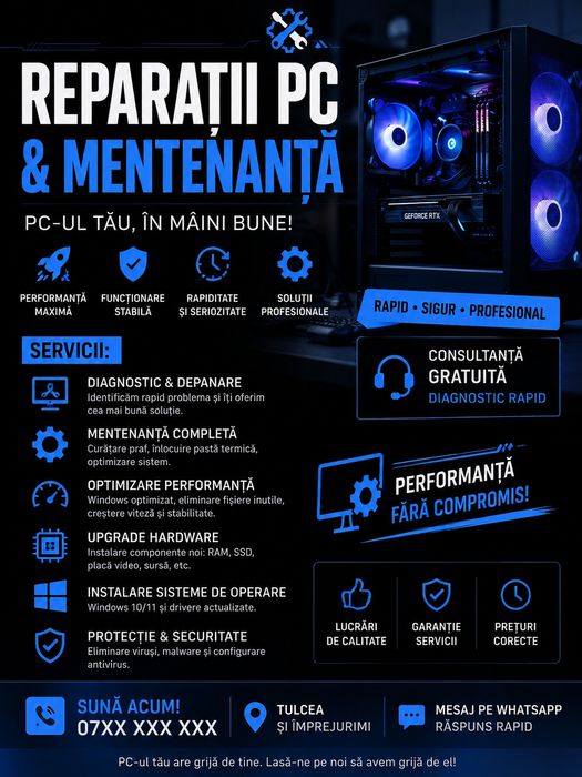 Reparații PC și mentenanță – Tulcea