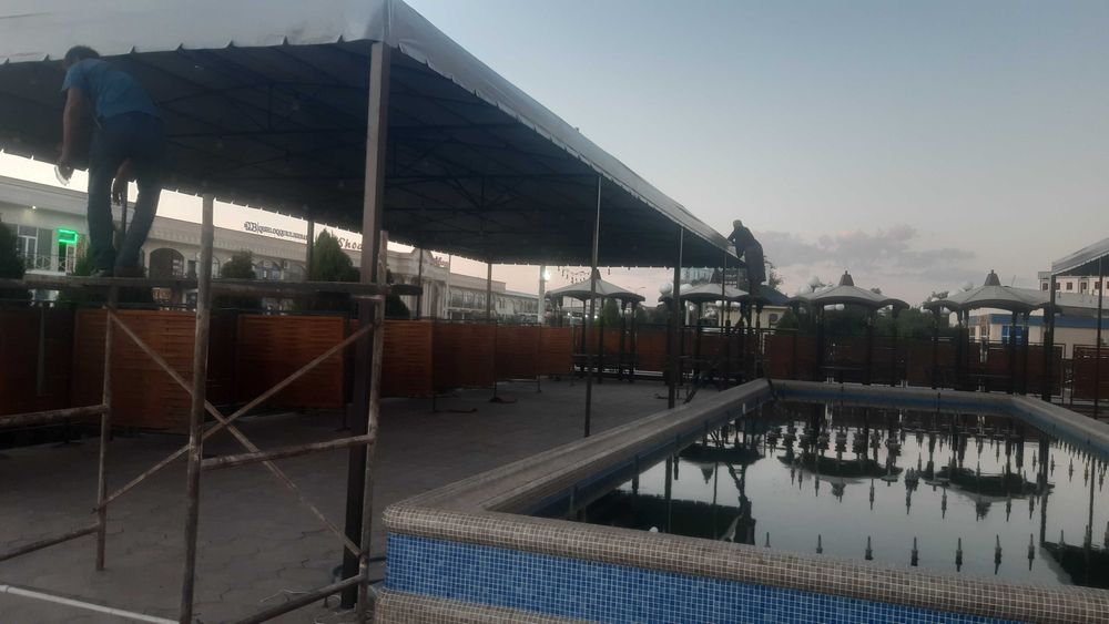 Optom narxda Banner tentlarimiz bоr õrnatamiz. установка, тенть банера