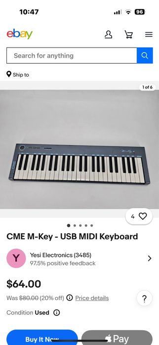 Orga, clapa midi CME m-key v2