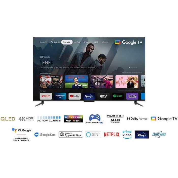 Televizor TCL QLED 50C645, 126 cm, Smart GoogleTV, 4K UltraHD, factura