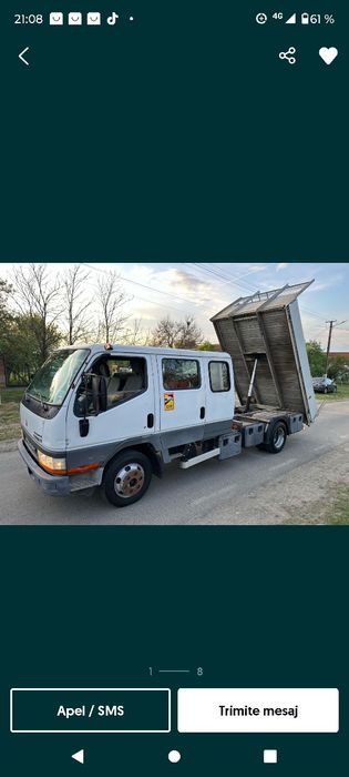 Benă basculabilă cu cilindru și pompă incluse,de 3 m