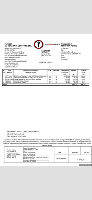 Centrala termica Ferroli-condensare