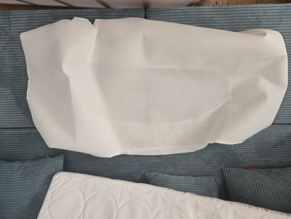 Saltea pentru pătuț copii IKEA 60x120 + protecție impermeabila + cearșaf roz