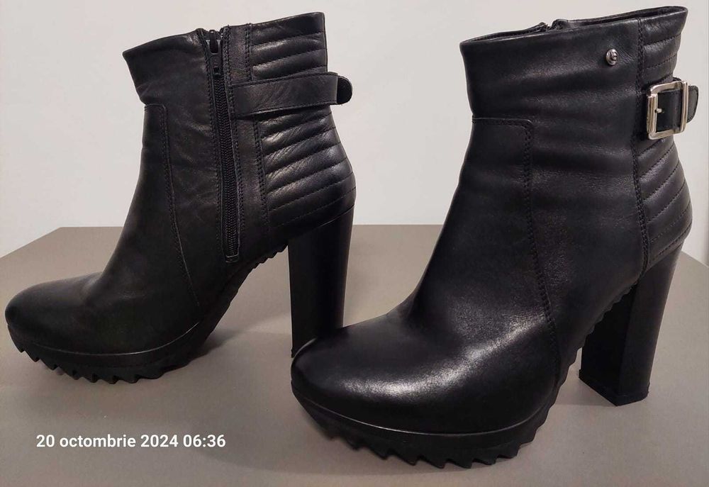 Botine elegante din piele naturală