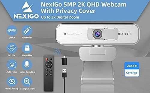 NexiGo N940P 2K мащабируема уеб камера с дистанционно