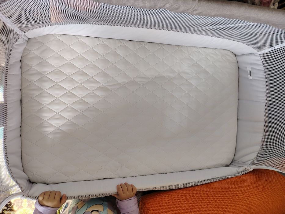 Patut Co-Sleeper pentru bebelusi Cangaroo Always Together Beige cu laterala culisanta
