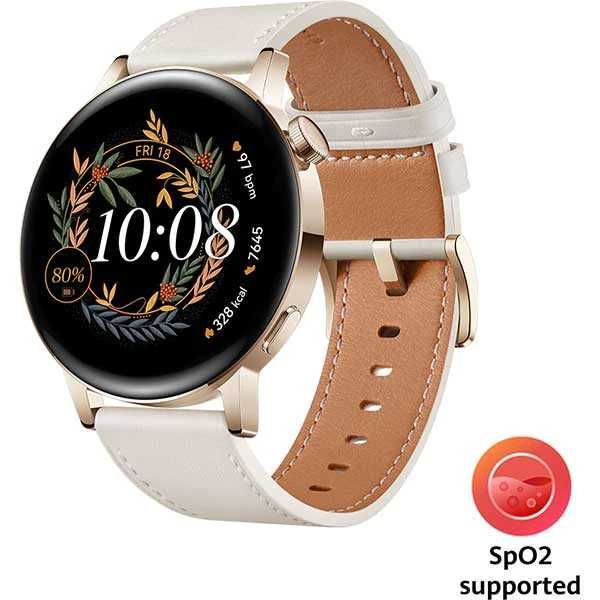 Smartwatch HUAWEI Watch GT 3 42mm Elegant Edition Leather piele, alb Nou Sigilat